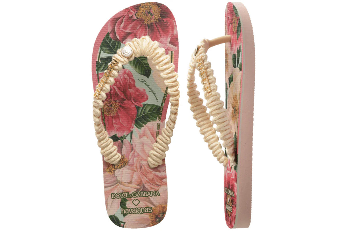 Chinelo Havaianas x Dolce&Gabbana Top Florals Rosa Ballet Rosa - ByDunky - Store