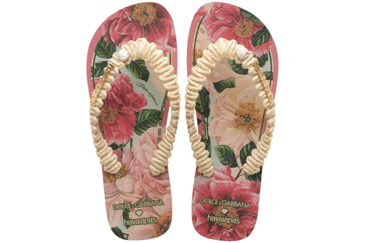 Chinelo Havaianas x Dolce&Gabbana Top Florals Rosa Ballet Rosa - ByDunky - Store