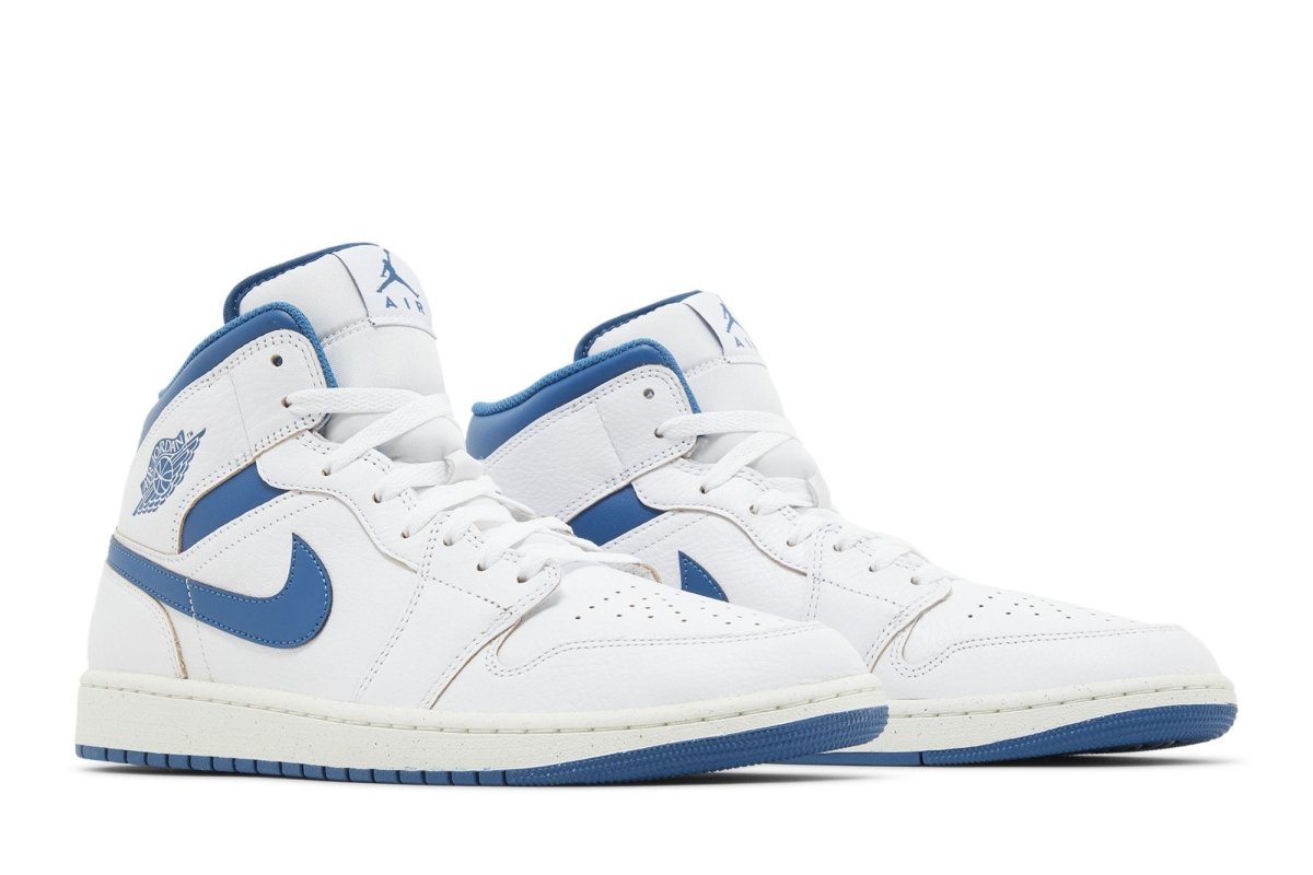 Tênis Air Jordan 1 Mid Industrial Blue Branco - ByDunky - Store
