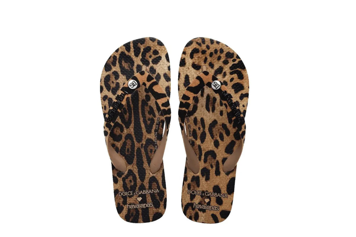 Chinelo Havaianas x Dolce&Gabanna Leopard Marrom - ByDunky - Store