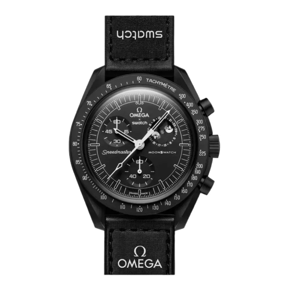 Rélogio Swatch x Omega Relógio Bioceramic Moonswatch Mission Moonphase Snoopy Black - ByDunky - Store