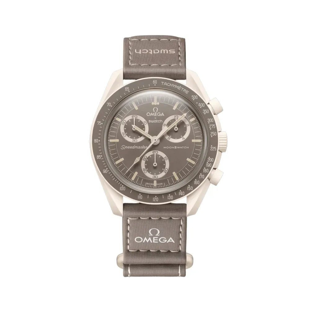 Rélogio Swatch x Omega Relógio Bioceramic Moonswatch Mission On Earth Desert Bege - ByDunky - Store