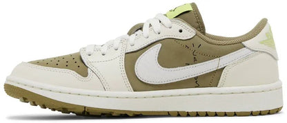 Tênis Air Jordan 1 Low Golf x Travis Scott Neutral Olive Verde - ByDunky - Store