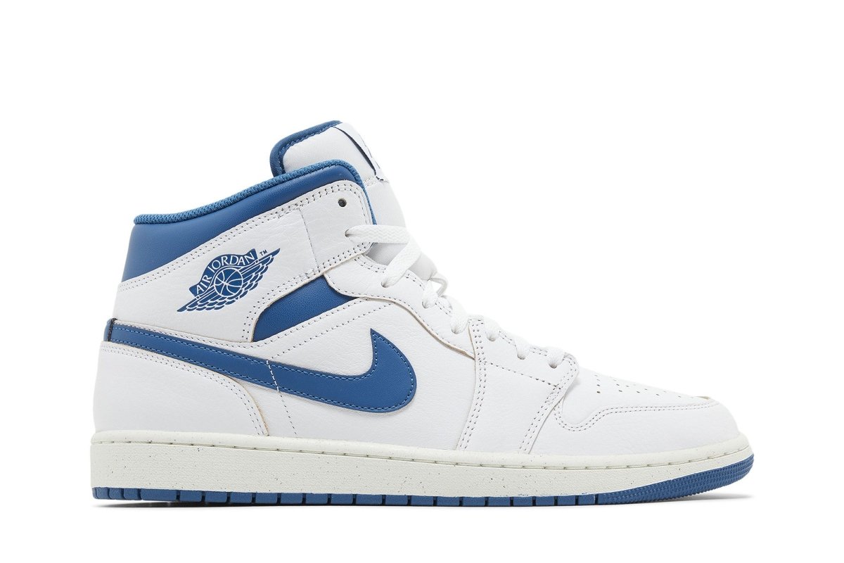 Tênis Air Jordan 1 Mid Industrial Blue Branco - ByDunky - Store
