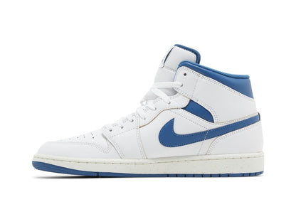 Tênis Air Jordan 1 Mid Industrial Blue Branco - ByDunky - Store